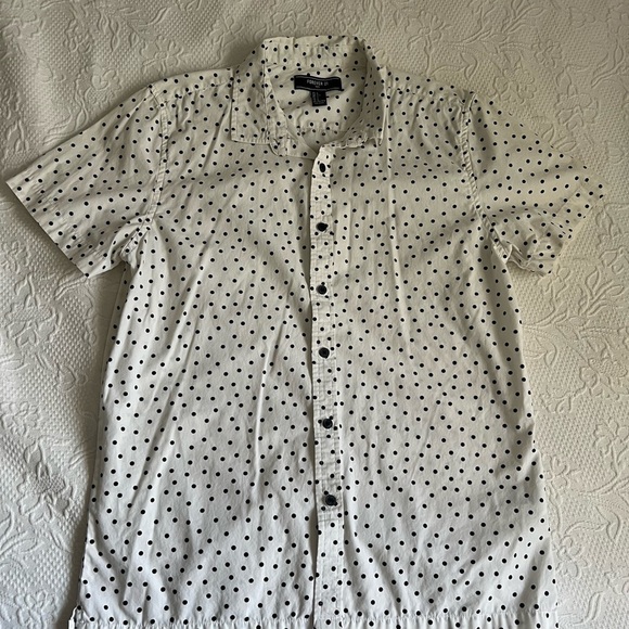 Men's White Polka Dot Shirt - Picture 1 of 5